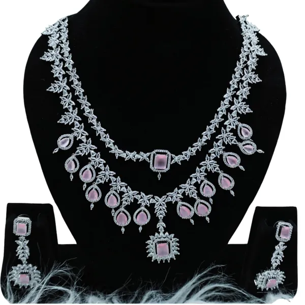 Blush_Royale_Floral_Diamond_Necklace_Set_-Jn117