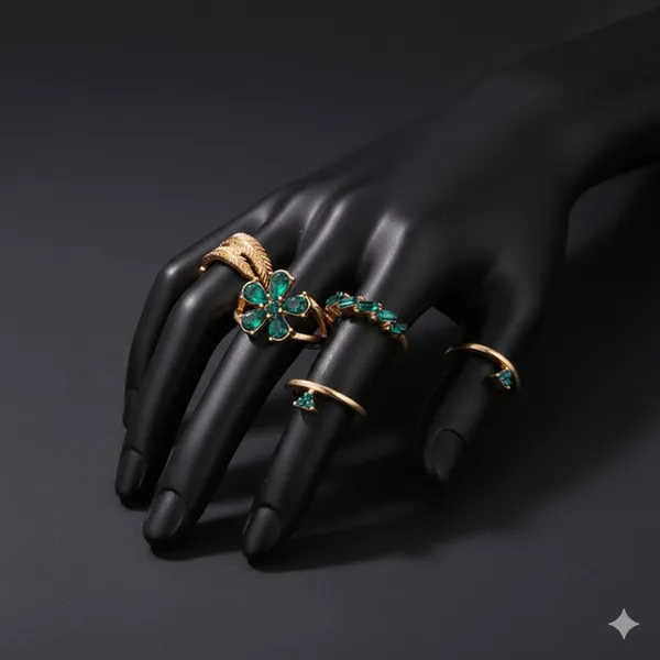 Emerald_And_Gold_Snake_Ring_Set_-_Jr102