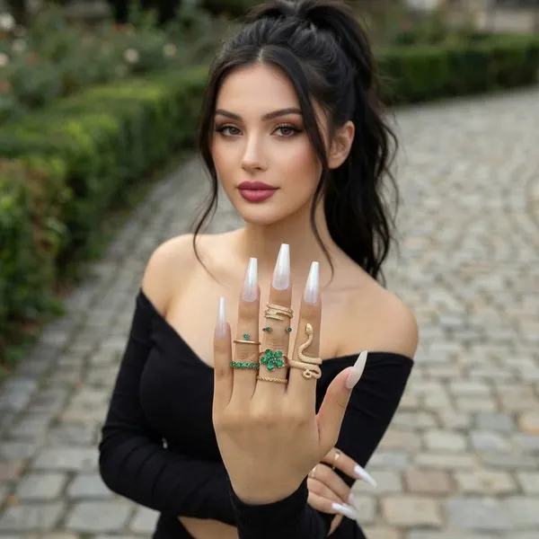Emerald_And_Gold_Snake_Ring_Set_-_Jr102