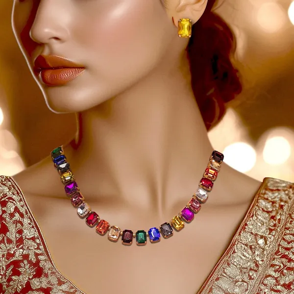 Aurora_Multicolor_Gemstone_Necklace_Set_-_Jn114