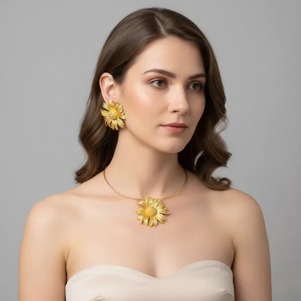 Golden_Floral_Statement_Necklace_&_Earrings_Set_-Jn113
