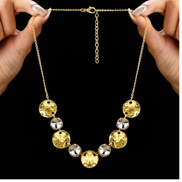 Golden_Disc_&_Crystal_Necklace_Set_-Jn109