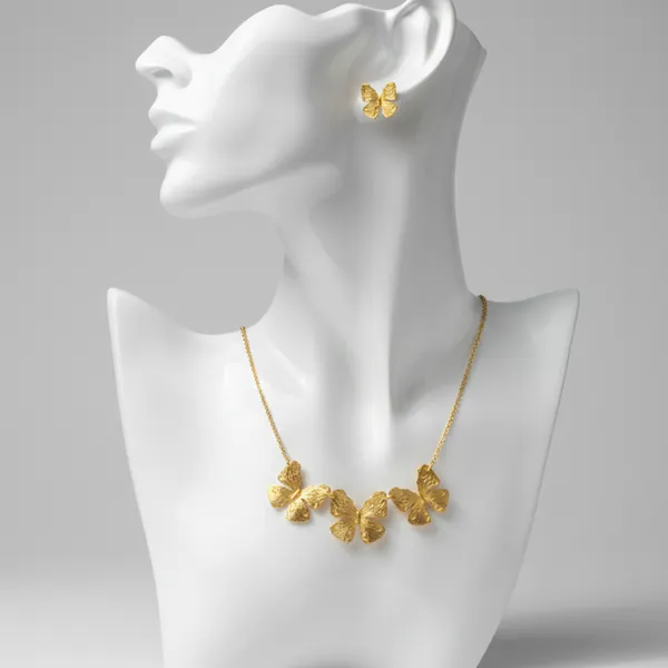 Anti-Tarnish_Imitation_Gold_Butterfly_Necklace,_Bracelet_&_Earrings_Set-_Jn105