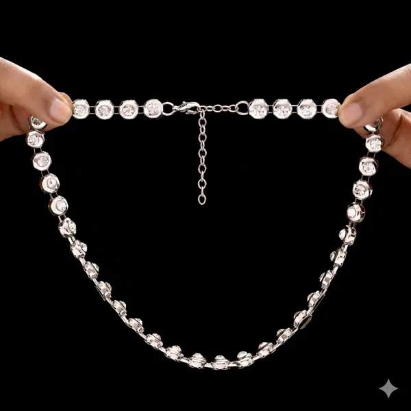 Anti-Tarnish_Imitation_Silver_Crystal_Choker_&_Earring_Set_-Jn104