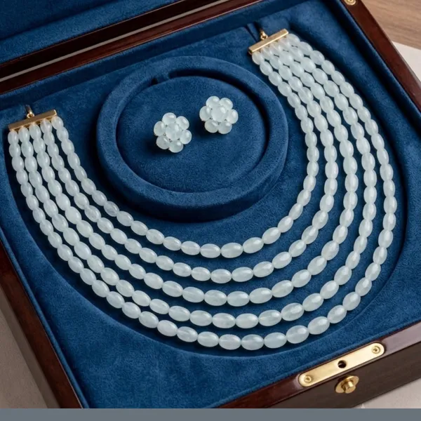 Ice_Blue_Multi-Layer_Beaded_Necklace_Set