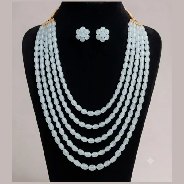 Ice_Blue_Multi-Layer_Beaded_Necklace_Set