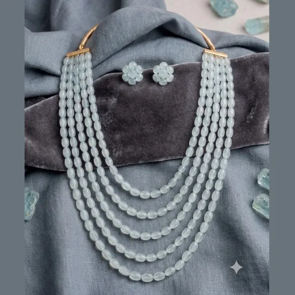 Ice_Blue_Multi-Layer_Beaded_Necklace_Set