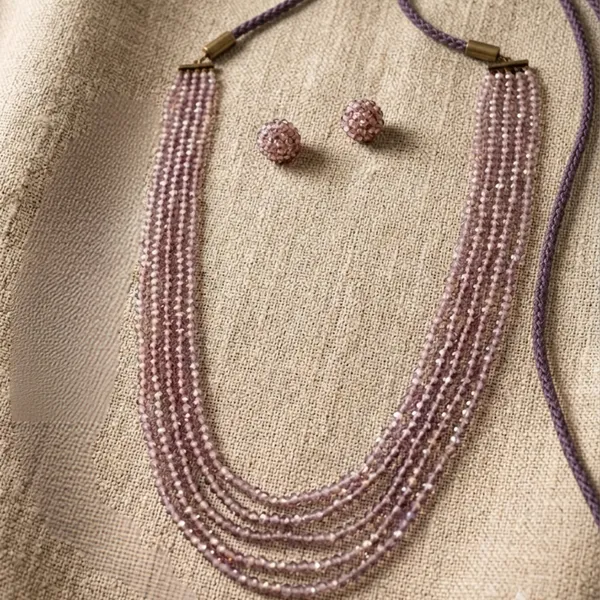 Jwanas_Blush_Pink_Crystal_Multi-Layer_Necklace_Set