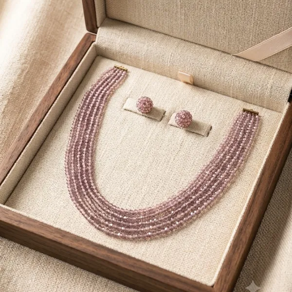Jwanas_Blush_Pink_Crystal_Multi-Layer_Necklace_Set