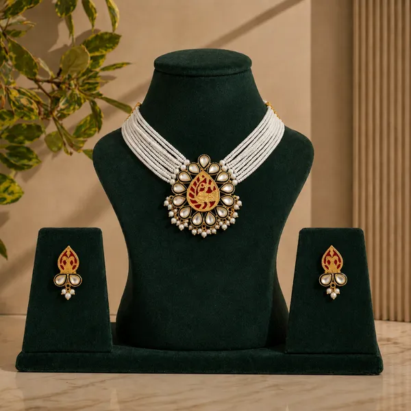 Kundan_Pearl_Choker_Set_with_Earrings