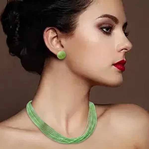 Mint_Green_Multi-Strand_Beaded_Necklace_&_Earring_Set