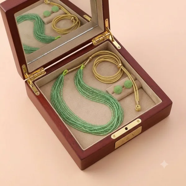 Mint_Green_Multi-Strand_Beaded_Necklace_&_Earring_Set