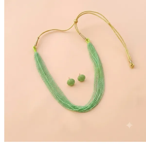 Mint_Green_Multi-Strand_Beaded_Necklace_&_Earring_Set