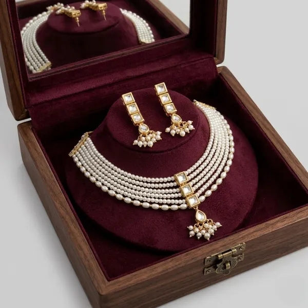 Pearl_Kundan_Multi-Layer_Necklace_Set_with_Matching_Earrings_(Bridal_/_Party_Wear)