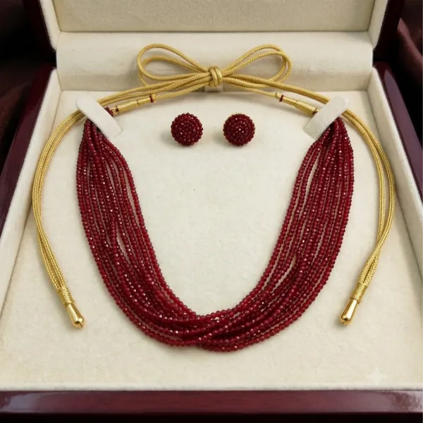 Ruby_Red_Crystal_Beaded_Choker_Necklace_Set