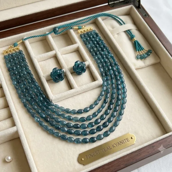 Teal_Blue_Multi-Layer_Beaded_Necklace_&_Earring_Set