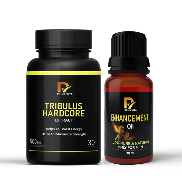 Primevita_Tribulus_Terrestris_500Mg_Capsules_&_Herbal_Massage_Oil_Combo