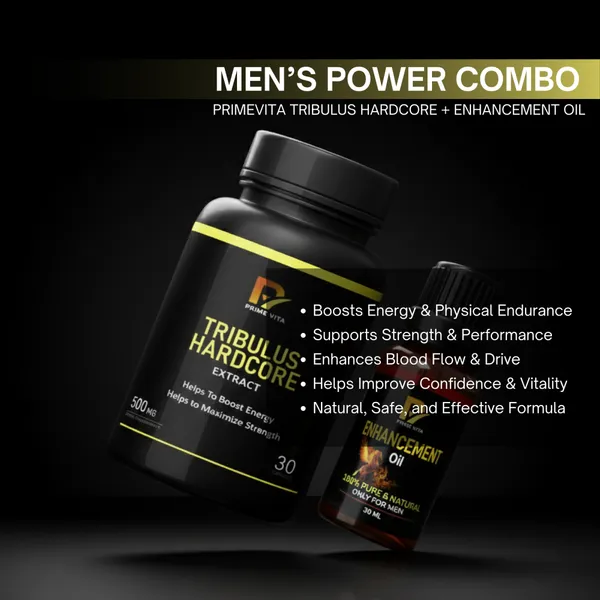 Primevita_Tribulus_Terrestris_500Mg_Capsules_&_Herbal_Massage_Oil_Combo