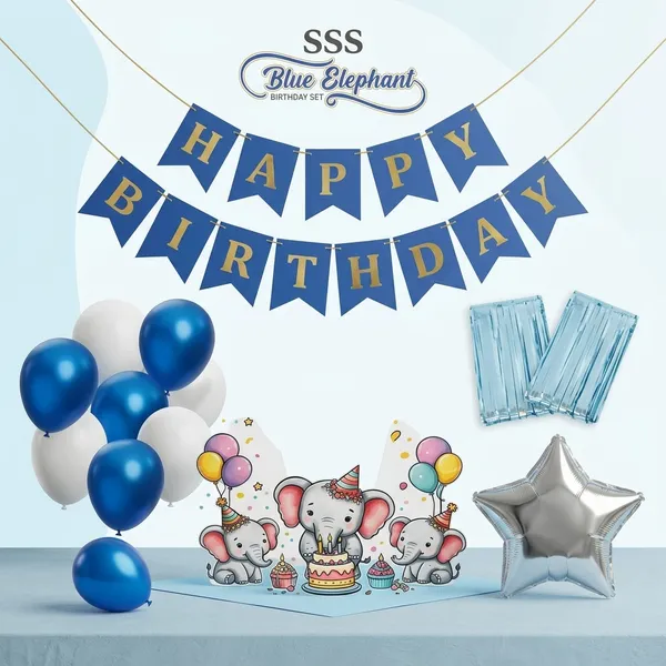 Blue_Elephant_Birthday_Decoration_Set_With_Banner_Balloons_Pack_Of_3