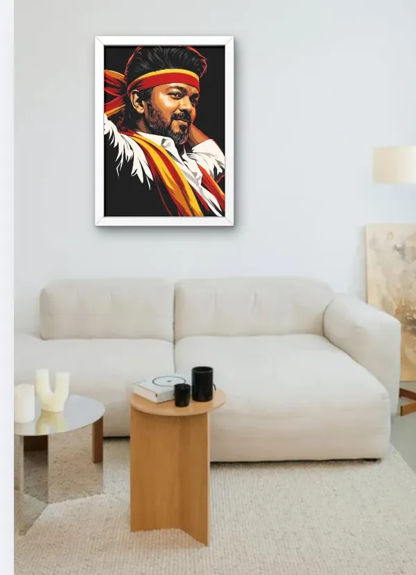 Wood_Paper_Vijay_Thalapathy_Sketch_Art_Framed_Poster