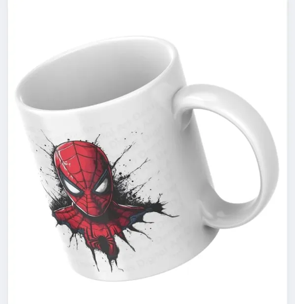 White_Ceramic_Spider-Man_Graphic_Print_Coffee_Mug_Set_Of_2