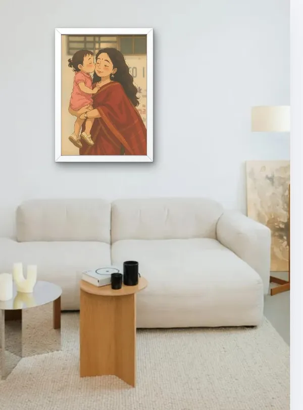 Wood_&_Paper_Mother_And_Daughter_Portrait_Framed_Wall_Art
