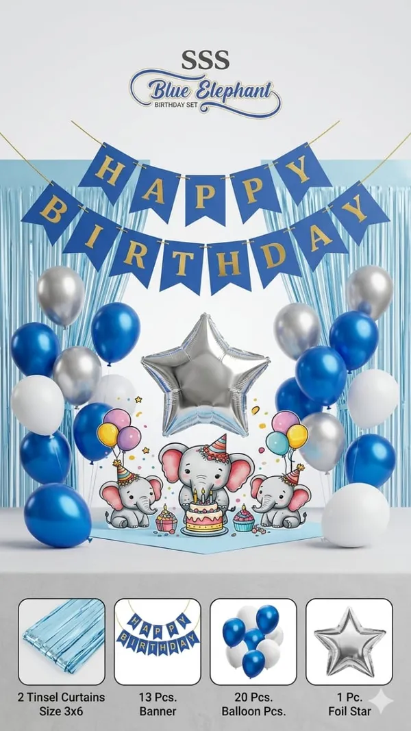 Blue_Elephant_Birthday_Decoration_Set_With_Banner_Balloons_Pack_Of_3