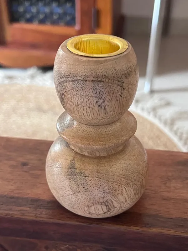Wood_Rustic_Two_Sphere_Candle_Holder_With_Brass_Insert