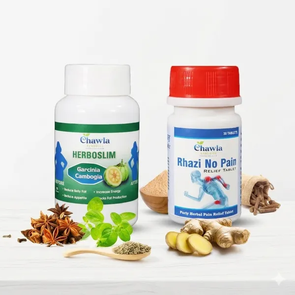 Chawla_Remedies_No_Pain_Ayurvedic_Joint_And_Muscle_Relief_Tablet_And_Herboslim_Ayurvedic_Weight_Management_Supplement_Combo_Pack_Of_2