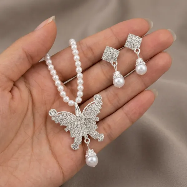 Silver_Plated_Pearl_Cz_Butterfly_Necklace_Earrings_Set_For_Women