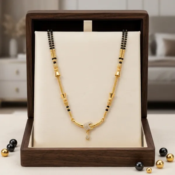 Gold_Plated_Crescent_Pendant_Single_Strand_Mangalsutra_For_Women