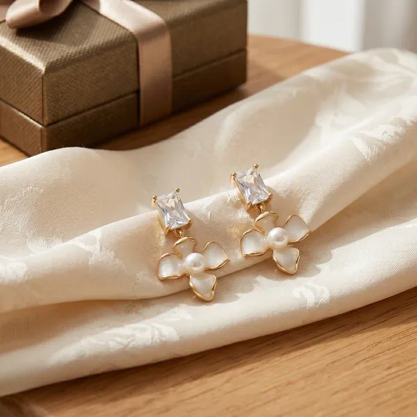 White_Gold_Plated_Floral_Pearl_Stone_Stud_Earrings_For_Women