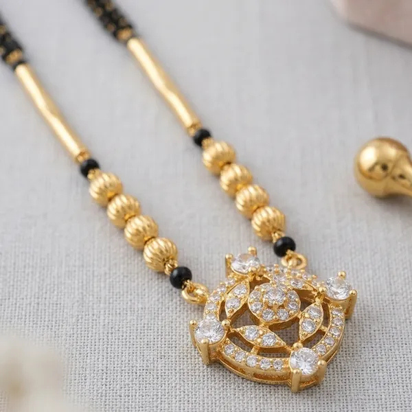 Gold_Plated_Cz_Stone_Single_Strand_Mangalsutra_For_Women
