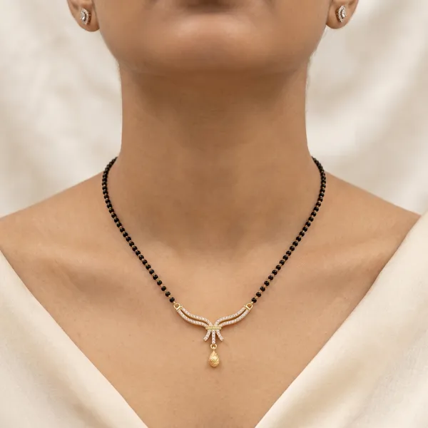 Elite_Gold_Plated_Mangalsutra_with_American_Diamond_Pendant_for_Women_|_Modern_Black_Beaded_Single_Chain_Short_Mangalsutra_Necklace