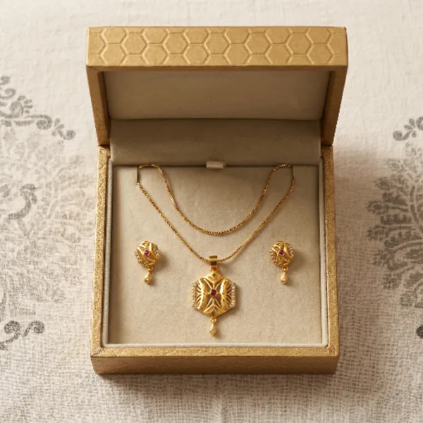 Gold_Plated_Ruby_Meenakari_Hexagonal_Pendant_Necklace_Earrings_Set_For_Women