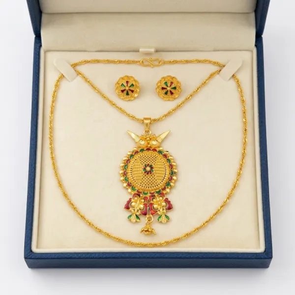 Gold_Plated_Traditional_Meenakari_Pendant_Necklace_Earrings_Set_For_Women