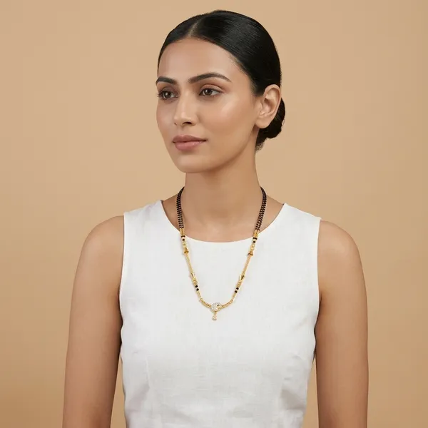 Gold_Plated_Crescent_Pendant_Single_Strand_Mangalsutra_For_Women