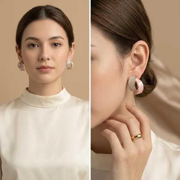 Rose_Gold_Pastel_Pink_White_Enamel_Half_Hoop_Earrings_For_Women