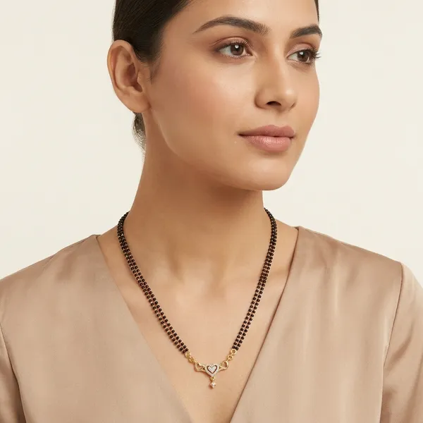 Black_Gold_Plated_Double_Layer_Beaded_Heart_Pendant_Mangalsutra_For_Women