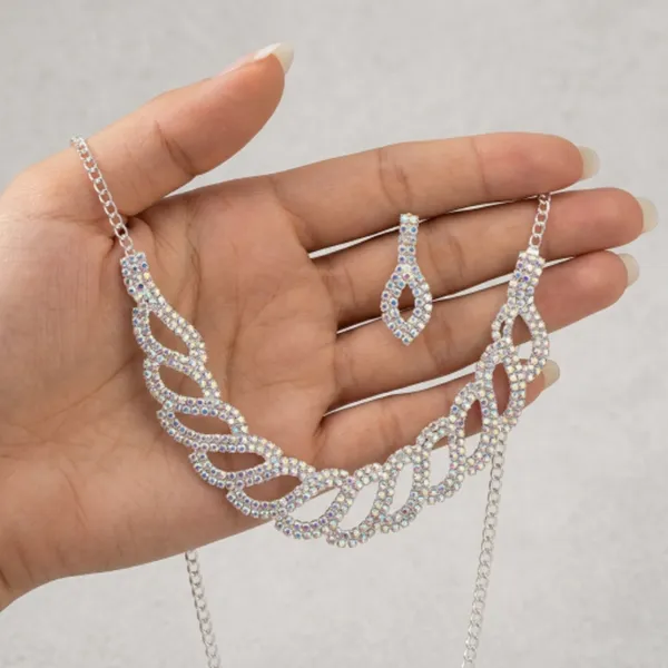 Silver_Plated_Rhinestone_Choker_Necklace_Earrings_Set_For_Women