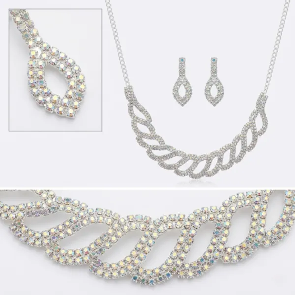Silver_Plated_Rhinestone_Choker_Necklace_Earrings_Set_For_Women