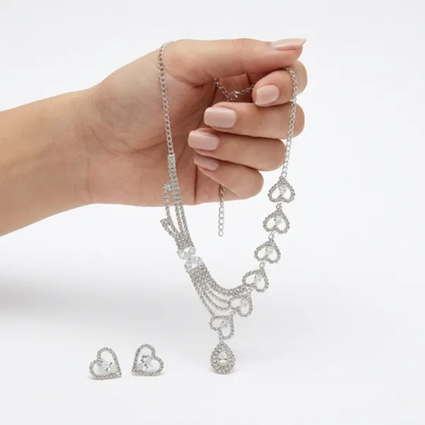 Silver_Plated_Rhinestone_Heart_Necklace_Earrings_Set_For_Women