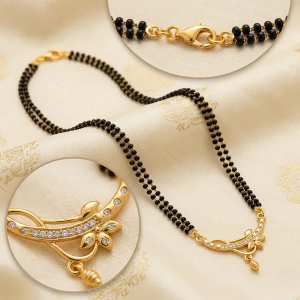 Black_Gold_Plated_Double_Layer_Beaded_Floral_Pendant_Mangalsutra_For_Women