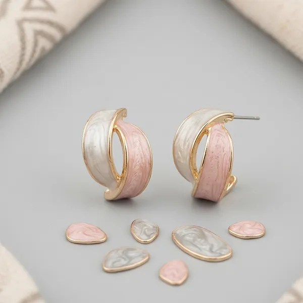 Rose_Gold_Pastel_Pink_White_Enamel_Half_Hoop_Earrings_For_Women