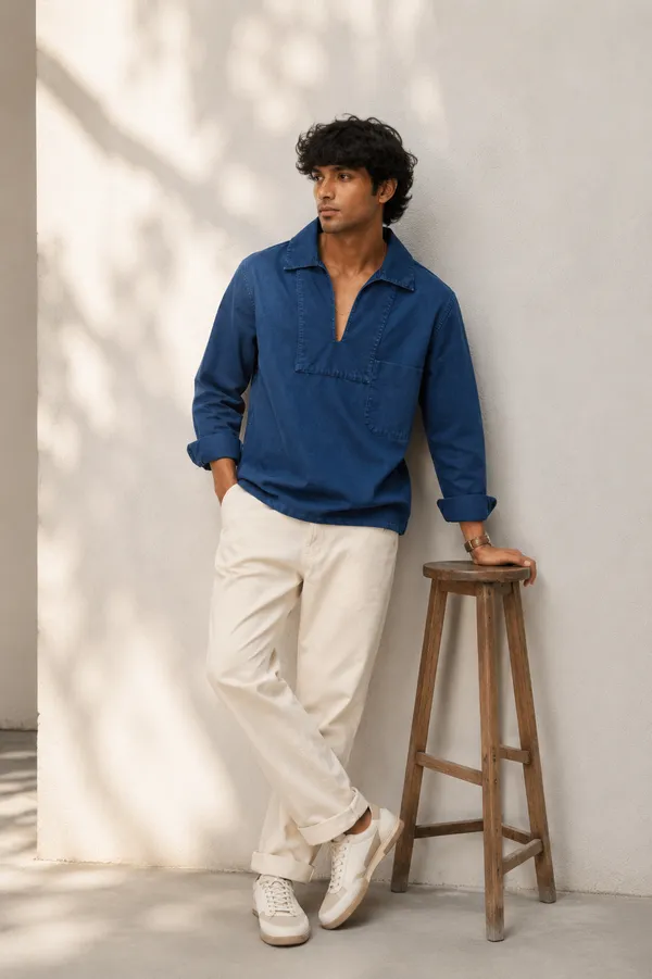 Denim_blue_short_kurta