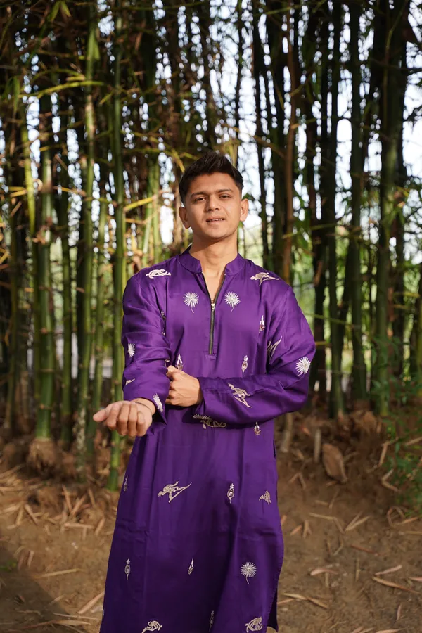Purple_heavy_embroidery_kurta_full_set