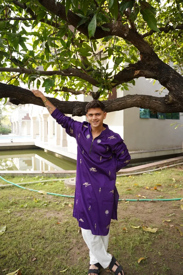 Purple_heavy_embroidery_kurta_full_set