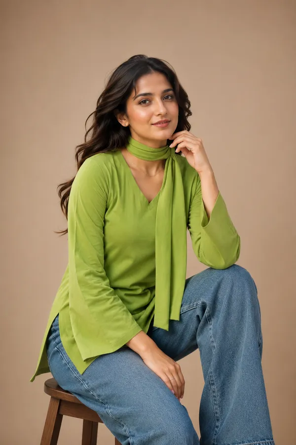 PISTACHIO_GRACE_SCARF_KURTA