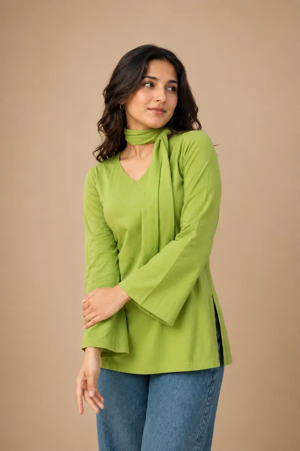 PISTACHIO_GRACE_SCARF_KURTA