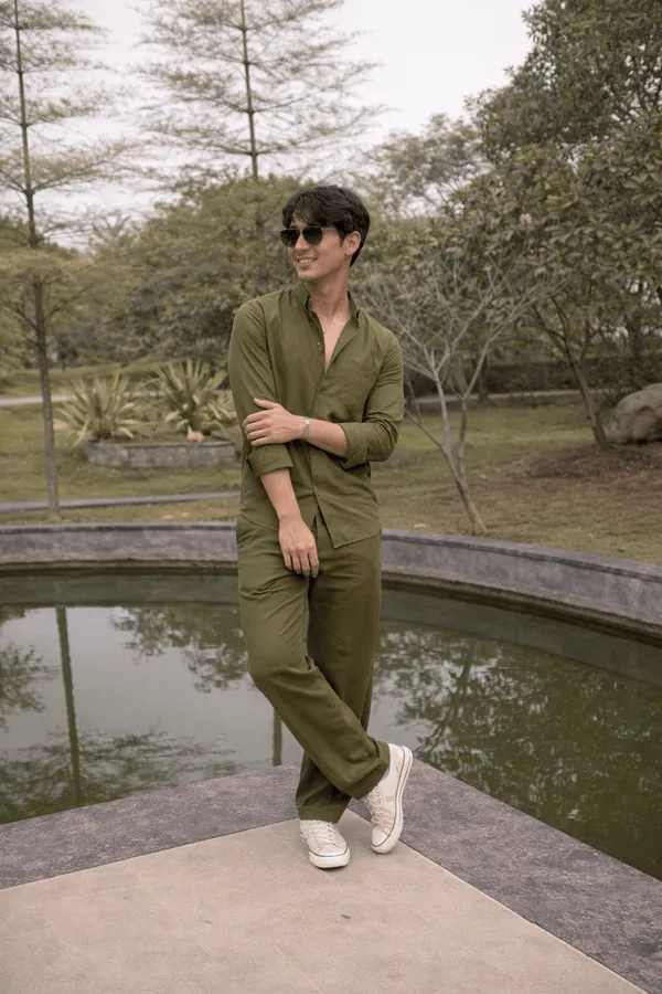 Cotton__Linen_Co-Ord_Set_Olive_Green